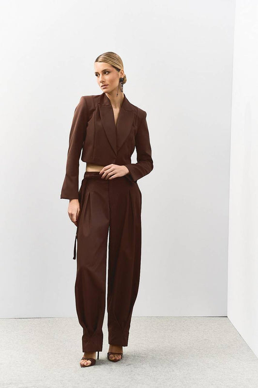 Calça Slouchy Alfaiataria - Marrom CAL0151MRO