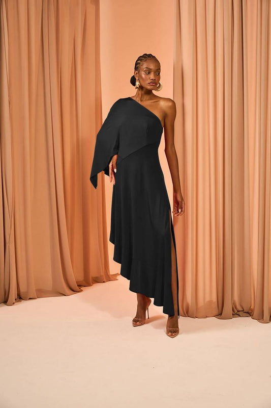 Vestido Midi Ombro Só Envelope - Preto VES2055PTO