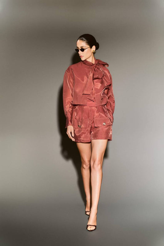 Short Bolso Cargo Com Transparência - Terra Cota SHO0012TERC