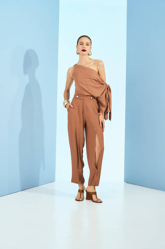 Calça Fenda Sobreposta - Mocha CAL0094MCH