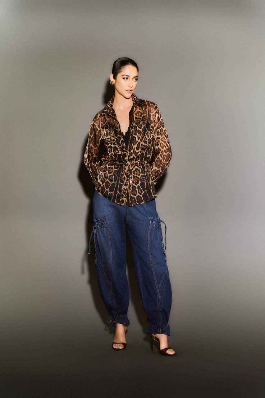 Camisa Estampada Com Vivo Amarração - Animal Print Onça CAM0037ANI