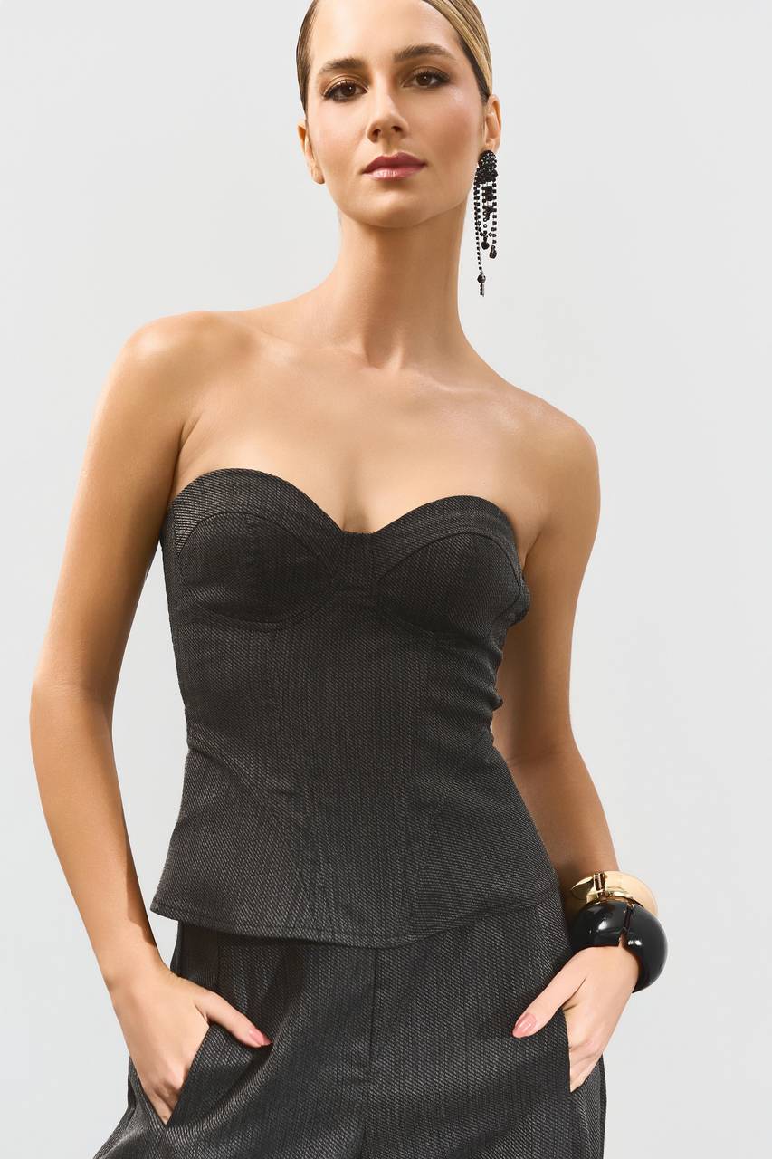 Top Corselet Tomara Que Caia - Chumbo TOP0044CHU