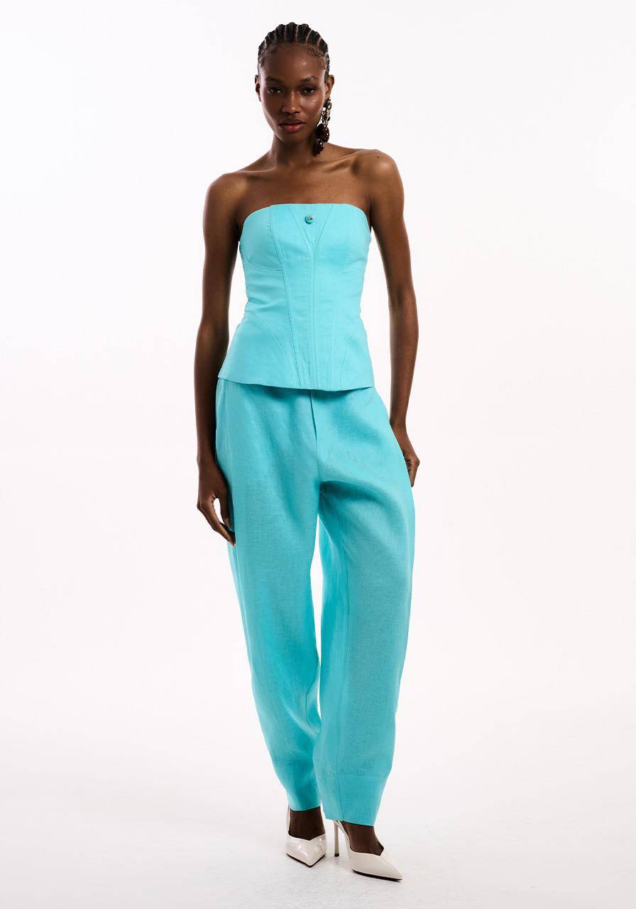 Calça Slouchy Barra Larga - Tiffany CAL2134TIFF