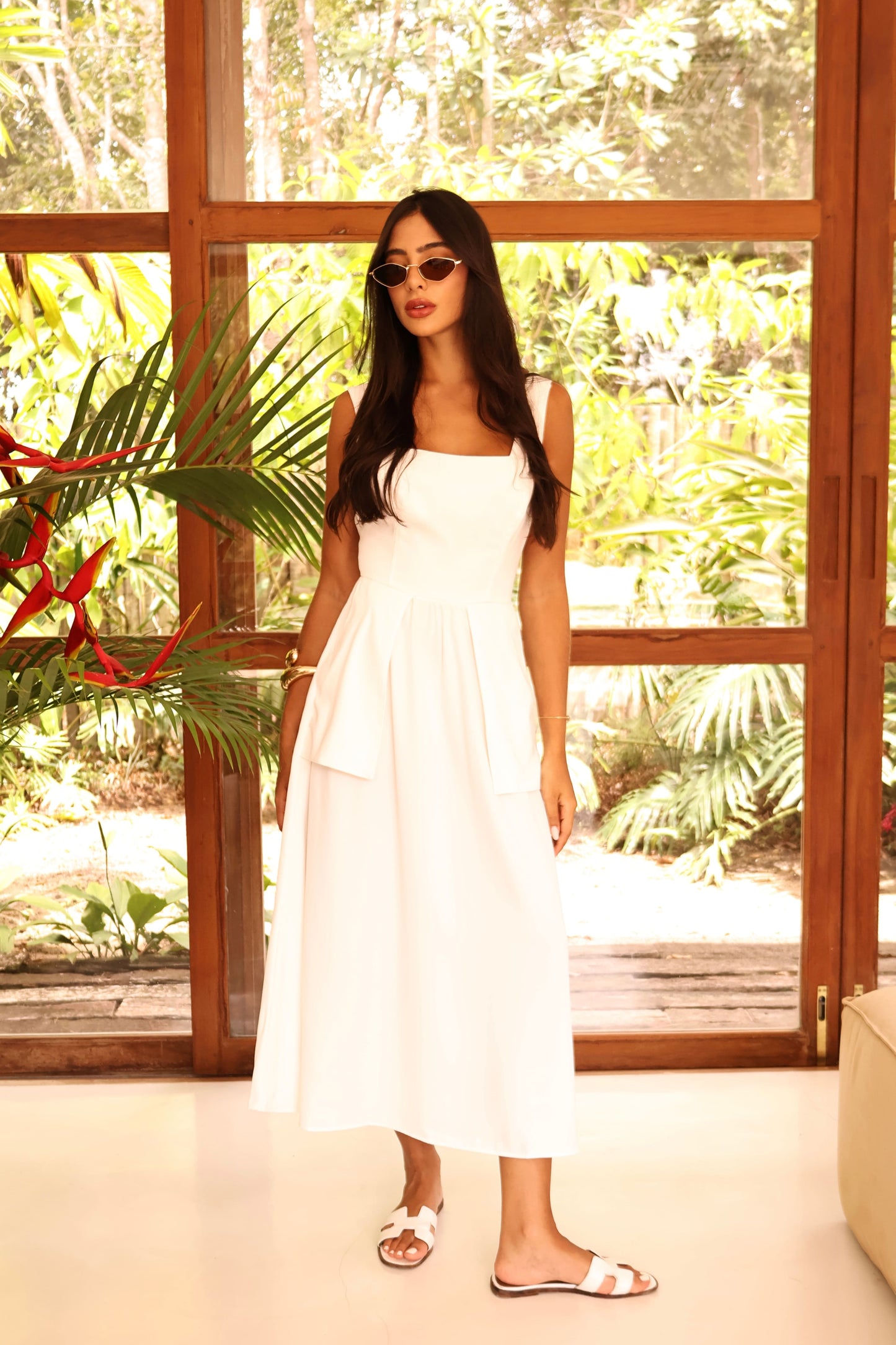 Vestido Crepe Frente Unica - Off White VES0005OFF